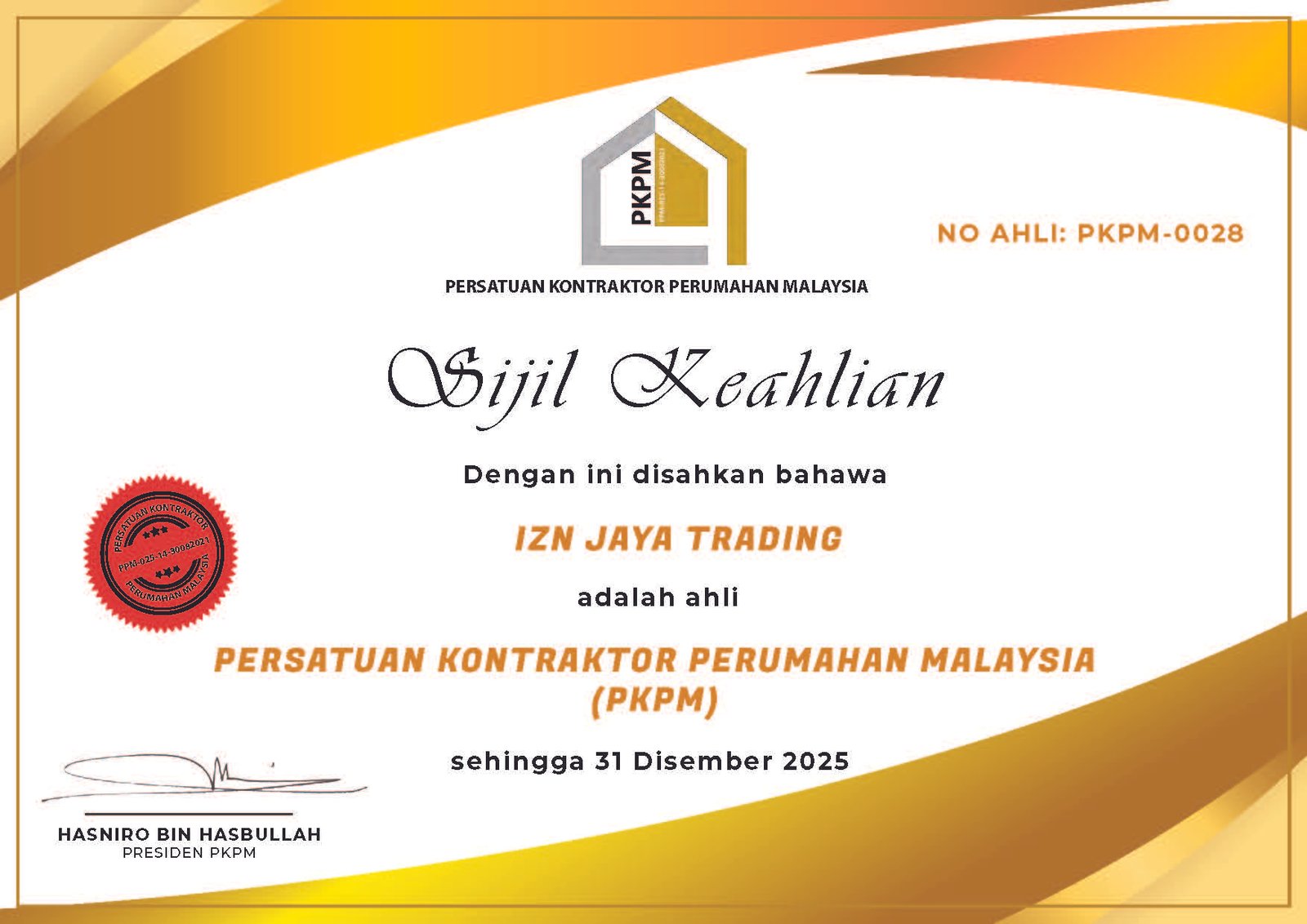 Sijil Keahlian PKPM